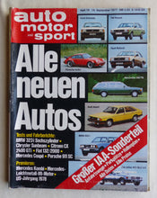 Lade das Bild in den Galerie-Viewer, Auto Motor Sport Heft 19/1977 - Porsche 911 turbo BMW 3er Chrysler Sunbeam Fiat
