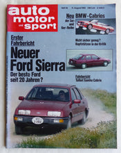 Lade das Bild in den Galerie-Viewer, Auto Motor Sport Heft 16/1982 - Ford Sierra BMW 3er Cabrio Talbot Samba

