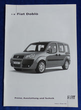 Lade das Bild in den Galerie-Viewer, Fiat Doblo - Preisliste MJ 2005 - Prospekt Brochure 10.2005
