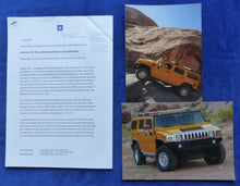 Lade das Bild in den Galerie-Viewer, Hummer H2 Offroader MJ 2003 - Presse-Information + Fotos 07.2002
