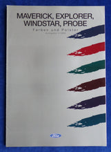 Lade das Bild in den Galerie-Viewer, Ford Maverick Explorer - Farben &amp; Polster MJ 1996 - Prospekt Brochure 11.1995
