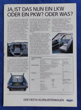 Lade das Bild in den Galerie-Viewer, Ford Fiesta Kleinlieferwagen MJ 1984 - Prospekt Brochure 07.1983
