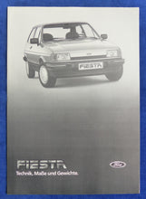 Lade das Bild in den Galerie-Viewer, Ford Fiesta - Technische Daten MJ 1985 - Prospekt Brochure 03.1985
