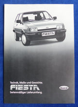 Lade das Bild in den Galerie-Viewer, Ford Fiesta - Daten &amp; Ausstattungen MJ 1984 - Prospekt Brochure 07.1983

