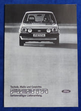 Lade das Bild in den Galerie-Viewer, Ford Fiesta - Daten &amp; Ausstattungen MJ 1983 - Prospekt Brochure 08.1982
