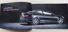 Lade das Bild in den Galerie-Viewer, Mercedes C-Klasse Coupe Edition 1 MJ 2011 - Prospekt Preisliste Brochure 11.2010
