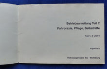 Lade das Bild in den Galerie-Viewer, VW Käfer Bus Typ 1 2 4 MJ 1974 - Betriebsanleitung Teil 2 Handbuch 08.1973
