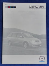 Lade das Bild in den Galerie-Viewer, Mazda MPV MJ 2000 - Prospekt Brochure + Farben + Daten 11.1999
