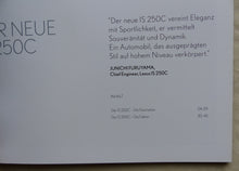 Lade das Bild in den Galerie-Viewer, Lexus IS 250C Cabrio MJ 2010 - Prospekt Brochure 05.2009
