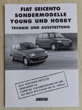 Lade das Bild in den Galerie-Viewer, Fiat Seicento Hobby Sondermodell MJ 1999 - Prospekt Brochure + Daten 01.1999
