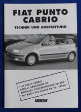 Lade das Bild in den Galerie-Viewer, Fiat Punto Cabrio MJ 1999 - Prospekt Brochure + Daten &amp; Ausstattungen 09.1998
