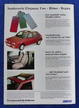 Lade das Bild in den Galerie-Viewer, Fiat Sonderserie Eleganza Uno Ritmo Regata - Prospekt Brochure 1987
