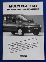 Lade das Bild in den Galerie-Viewer, Fiat Multipla MJ 1999 - Prospekt Brochure + Daten &amp; Ausstattungen 01.1999
