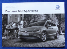 Lade das Bild in den Galerie-Viewer, VW Golf Sportsvan MJ 2018 - Prospekt Brochure + Preisliste 10.2017
