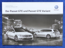 Lade das Bild in den Galerie-Viewer, VW Passat Variant GTE Hybrid MJ 2018 - Prospekt Brochure + Preisliste 06.2017
