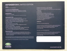 Lade das Bild in den Galerie-Viewer, Land Rover Defender SVX Limited Edition 60 Years - Prospekt Brochure 2008
