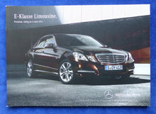 Lade das Bild in den Galerie-Viewer, Mercedes E-Klasse Limousine AMG - Preisliste MJ 2012 - Prospekt Brochure 04.2011
