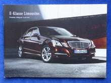 Lade das Bild in den Galerie-Viewer, Mercedes E-Klasse Limousine AMG - Preisliste MJ 2012 - Prospekt Brochure 07.2011

