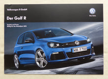 Lade das Bild in den Galerie-Viewer, VW Golf R 270 PS - Preisliste MJ 2012 - Prospekt Brochure 11.2011
