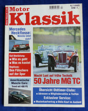 Lade das Bild in den Galerie-Viewer, Motor Klassik Magazin Heft 4/1995 - 50 Jahre MG TC Pontiac GTO Volvo Amazon VW
