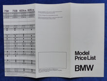 Lade das Bild in den Galerie-Viewer, BMW 3er 5er 6er 7er - Model Price List 1980 - Prospekt Brochure 06.1979 England
