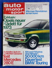 Lade das Bild in den Galerie-Viewer, Auto Motor Sport Heft 16/1972 - Opel Kadett Mercedes 280 E BMW Touring 2000 tii
