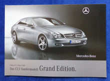 Lade das Bild in den Galerie-Viewer, Mercedes-Benz CLS Grand Edition MJ 2009 - Prospekt Preisliste Brochure 01.2009
