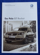 Lade das Bild in den Galerie-Viewer, VW Polo GT Rocket MJ 2009 - Prospekt Brochure + Preisliste 10.2008
