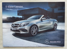 Lade das Bild in den Galerie-Viewer, Mercedes E-Klasse Cabrio E 500 - Preisliste MJ 2015 - Prospekt Brochure 07.2014
