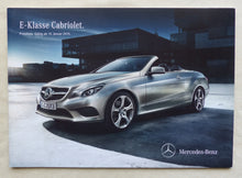 Lade das Bild in den Galerie-Viewer, Mercedes E-Klasse Cabrio E 500 - Preisliste MJ 2015 - Prospekt Brochure 01.2015
