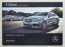 Lade das Bild in den Galerie-Viewer, Mercedes E-Klasse Coupe &amp; Cabrio E 500 MJ 2016 - Prospekt + Preisliste 09.2015
