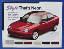 Lade das Bild in den Galerie-Viewer, Plymouth 1998 Neon Sedan Style Package - US-Prospekt Brochure 1997 USA
