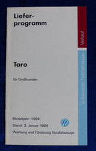 Lade das Bild in den Galerie-Viewer, VW Taro für Großkunden - Preisliste MJ 1994 - Prospekt Brochure 01.1994
