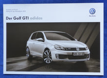 Lade das Bild in den Galerie-Viewer, VW Golf GTI Adidas - Preisliste MJ 2012 - Prospekt Brochure 10.2011
