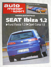 Lade das Bild in den Galerie-Viewer, Seat Ibiza Ford Fiesta Opel Corsa - Vergleichstest - Sonderdruck AMS Heft 4/2003
