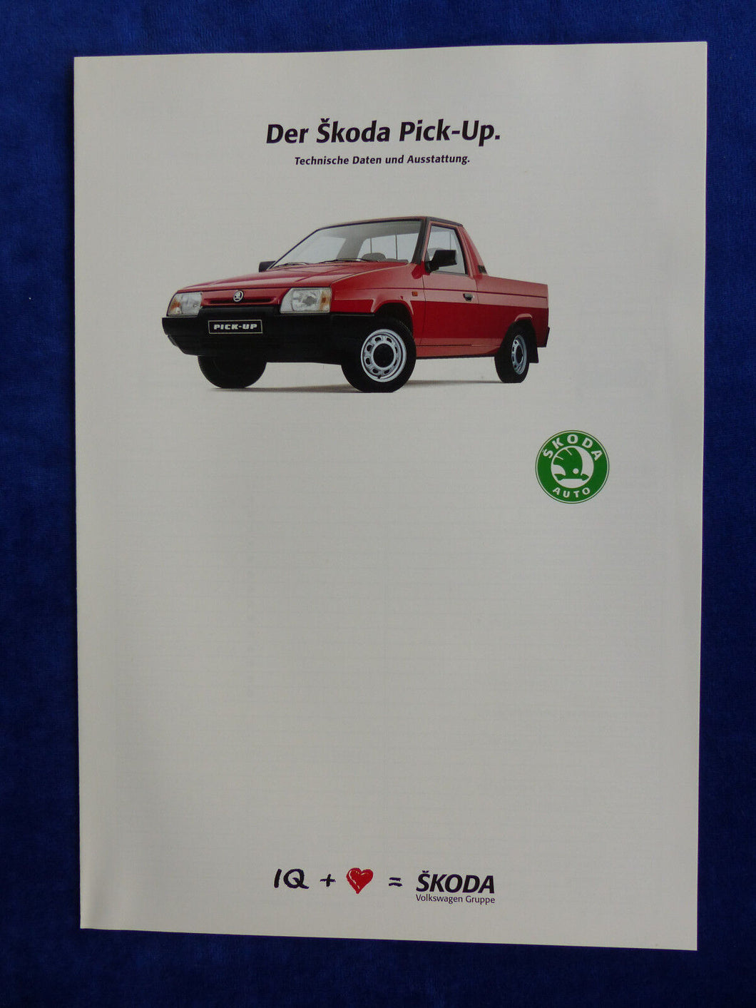 Skoda Pick-Up LX - Daten & Ausstattung - Prospekt Brochure 1991