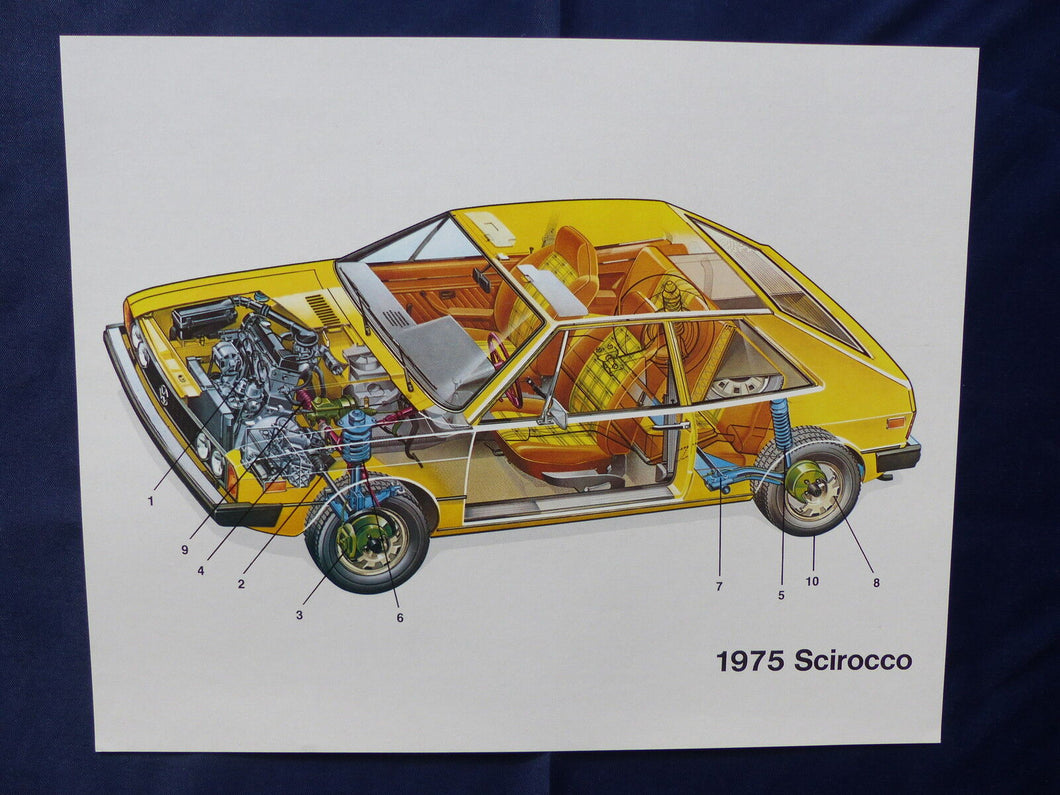 Volkswagen 1975 Scirocco - US-Prospekt Brochure 1974 USA
