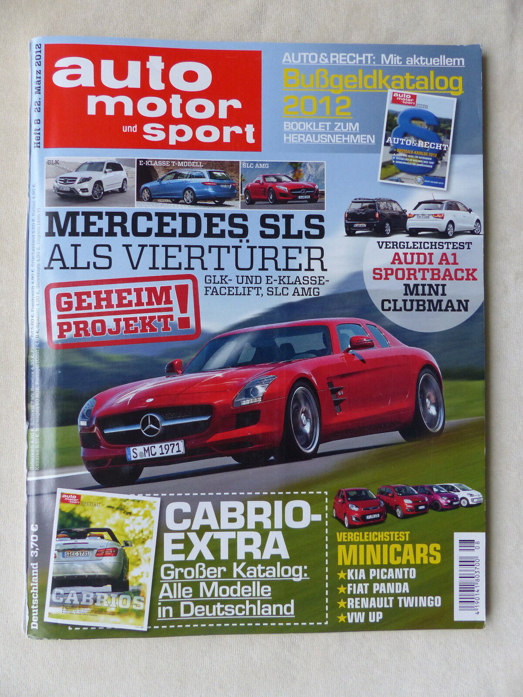 Auto Motor Sport Heft 8/2012 - Mercedes SLS Alpina D5 B6 Porsche 911 Audi A1 VW