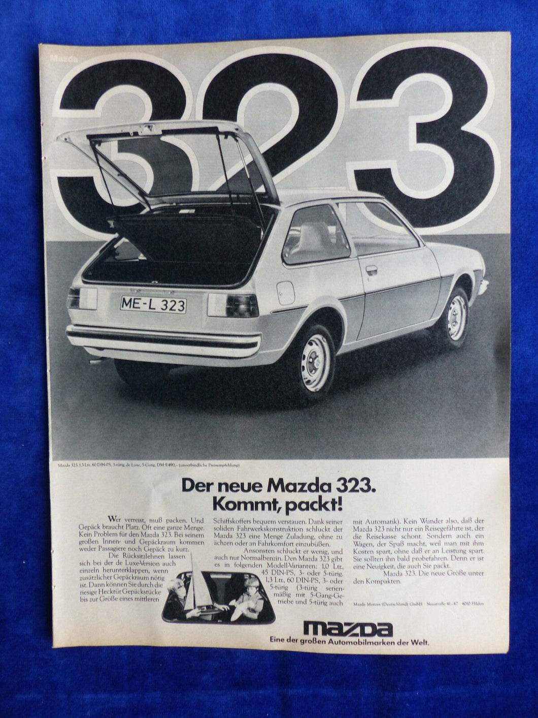 Mazda 323 - Werbeanzeige Reklame Advertisement 1977