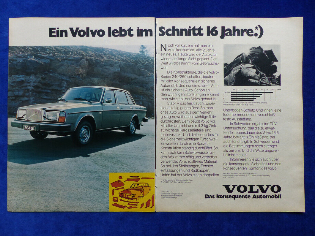 Volvo 264 GL - Werbeanzeige Reklame Advertisement 1976