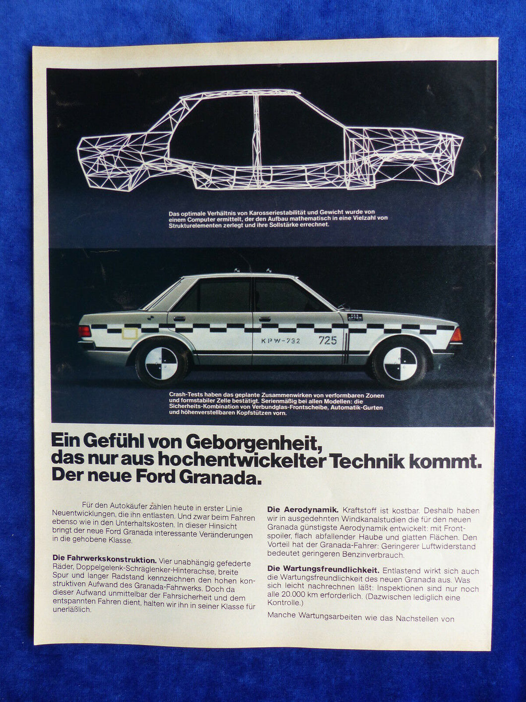 Ford Granada - Werbeanzeige Reklame Advertisement 1977