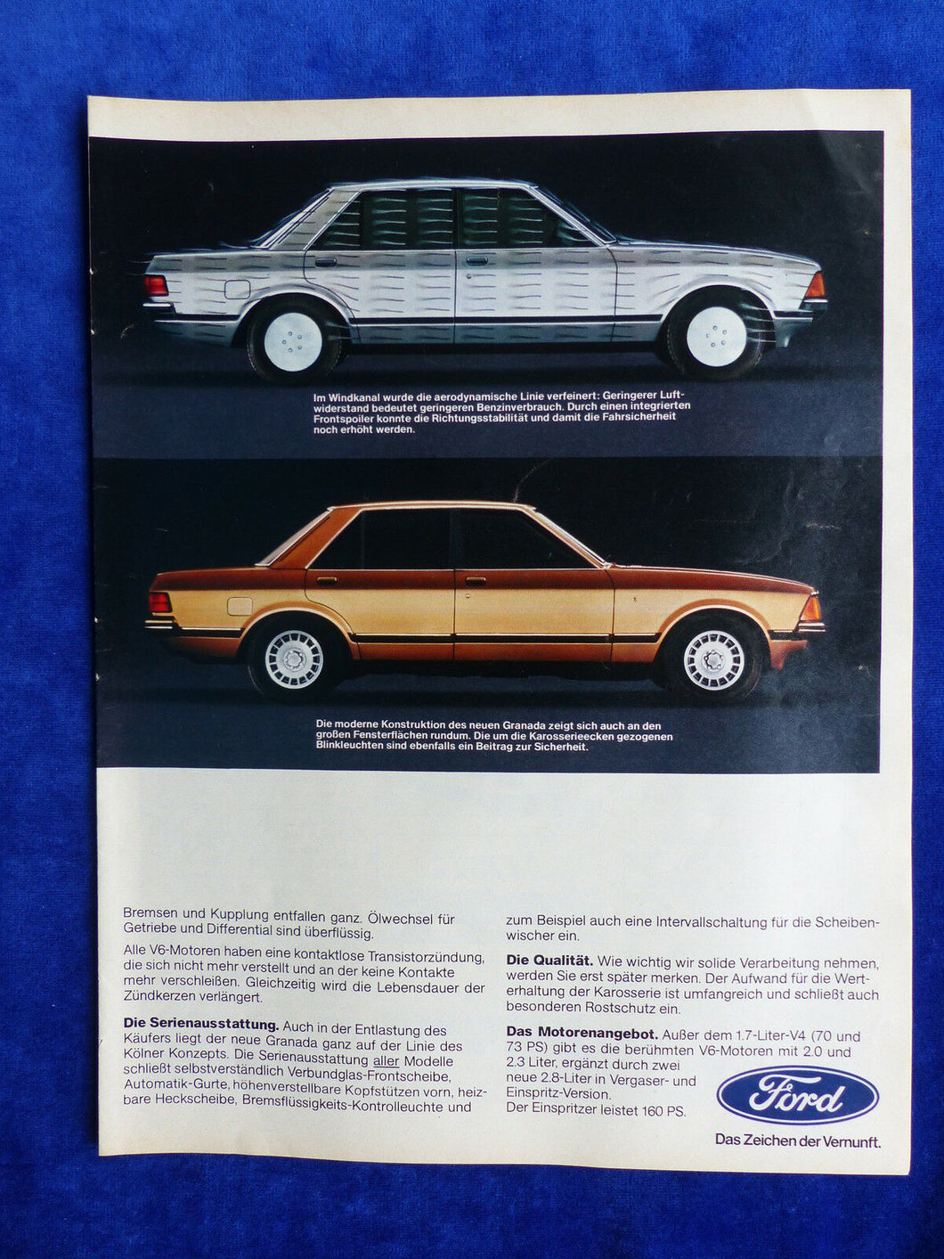 Ford Granada V6 - Werbeanzeige Reklame Advertisement 1977