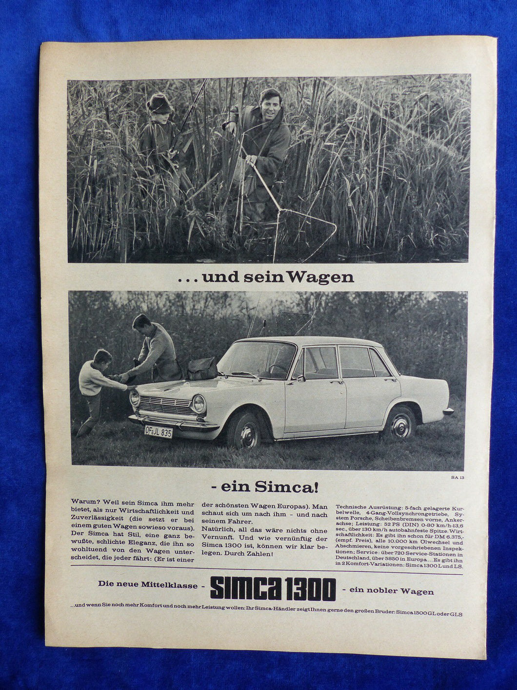 Simca 1300 1500 GL - Werbeanzeige Reklame Advertisement 1966