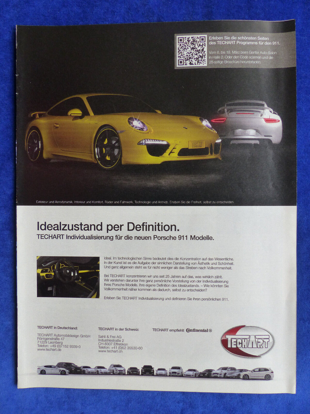 Techart Porsche 911 - Werbeanzeige Reklame Advertisement 2012
