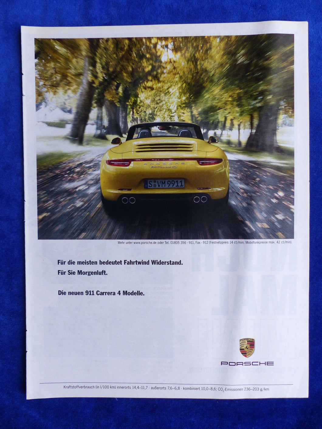 Porsche 911 Carrera 4 - Werbeanzeige Reklame Advertisement 2012