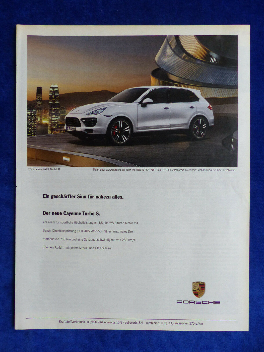Porsche Cayenne Turbo S - Werbeanzeige Reklame Advertisement 2013