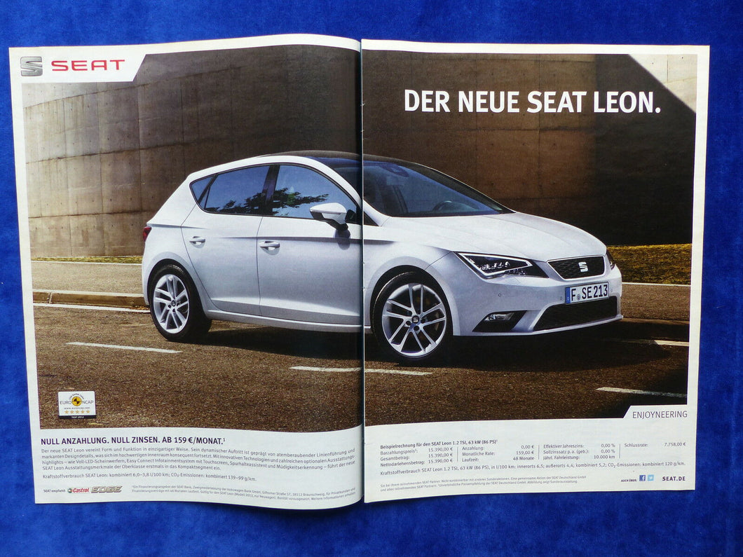 Seat Leon - Werbeanzeige Reklame Advertisement 2013