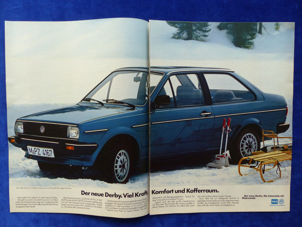 VW Derby GL - Werbeanzeige Reklame Advertisement 1982