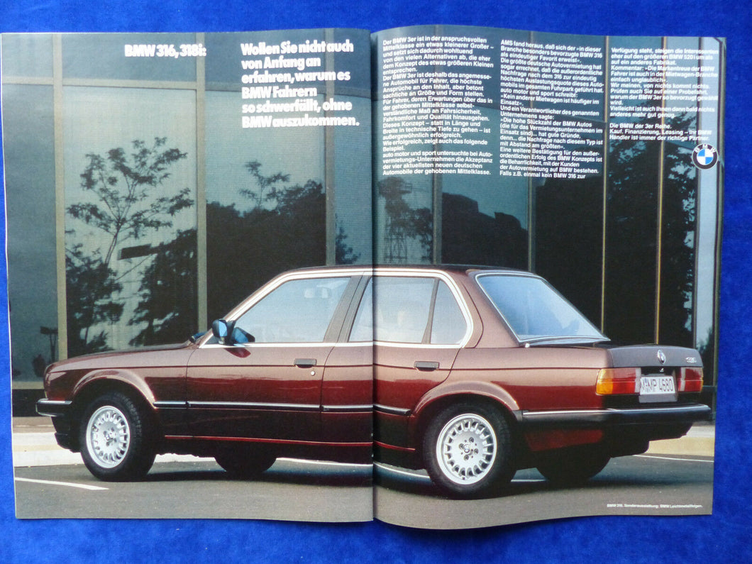 BMW 3er 316 318i Typ E30 - Werbeanzeige Reklame Advertisement 1984