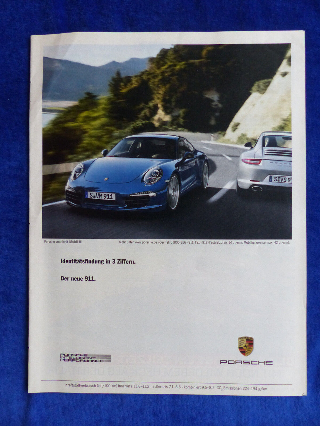 Porsche 911 Carrera Typ 991 - Werbeanzeige Reklame Advertisement 2011